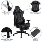 Chaise de jeu Flash Furniture X30 Chaise de bureau ergonomique de course avec dossier entièrement inclinable et repose-pieds coulissant en cuir souple rouge