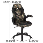 Fauteuil de bureau ergonomique pivotant réglable Flash Furniture X10 pour gamer avec accoudoirs relevables