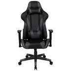 Chaise de jeu ergonomique Emma et Oliver Racing avec dossier entièrement inclinable en cuir synthétique rouge