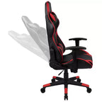 Chaise de jeu ergonomique Emma et Oliver Racing avec dossier entièrement inclinable en cuir synthétique rouge