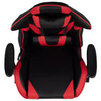 Chaise de jeu ergonomique Emma et Oliver Racing avec dossier entièrement inclinable en cuir synthétique rouge