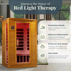 Sauna infrarouge lointain à faible champ électromagnétique Dynamic Saunas Andora 2 personnes, bois de pruche du Canada