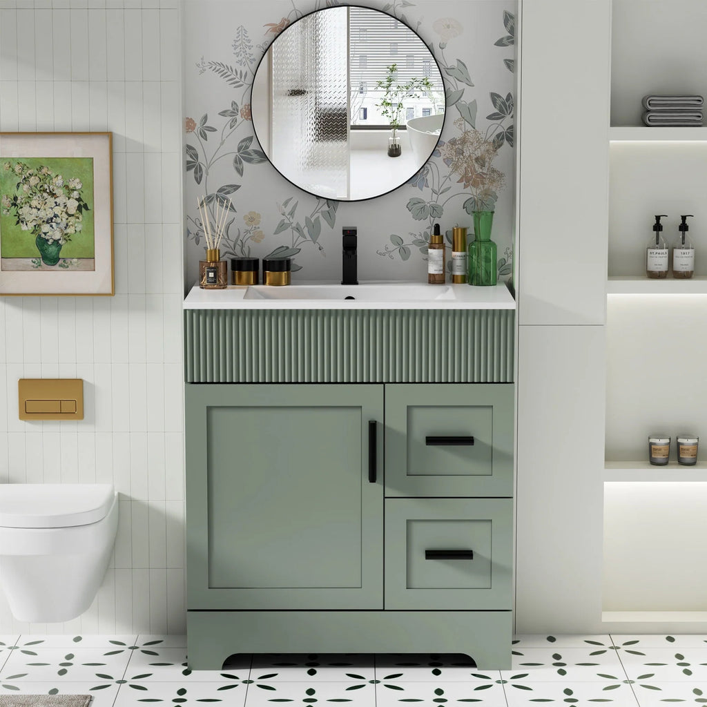Meuble-lavabo Wavy Line 30/36/48 avec évier et robinet