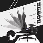 Chaise de bureau de massage gamer inclinable et pivotante Costway Racing avec repose-pieds