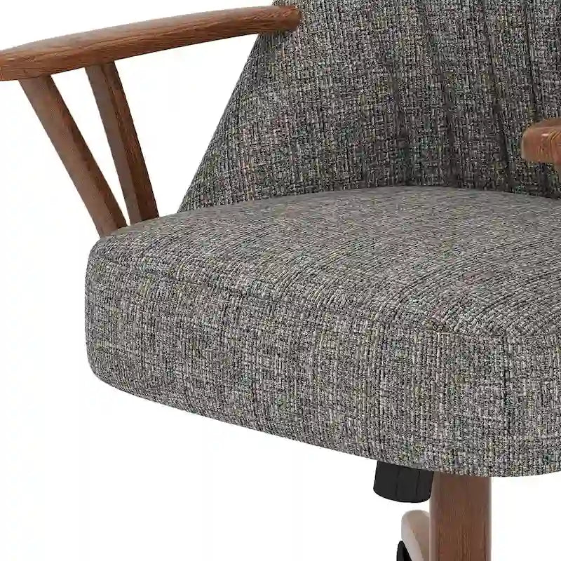 Chaise de salle à manger à roulettes Chromcraft Cliff, finition noyer