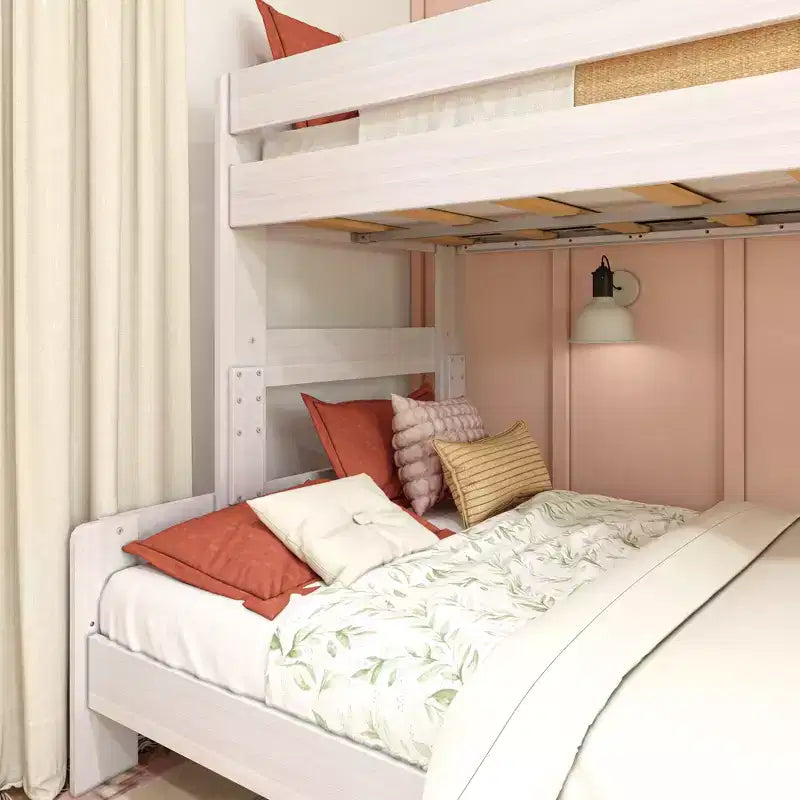 Lits superposés Max & Lily, jumeaux sur lits doubles, lits superposés modernes en bois massif de style ferme pour enfants