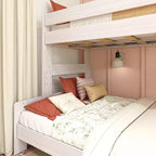 Lits superposés Max & Lily, jumeaux sur lits doubles, lits superposés modernes en bois massif de style ferme pour enfants