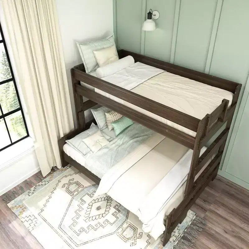 Lits superposés Max & Lily, jumeaux sur lits doubles, lits superposés modernes en bois massif de style ferme pour enfants