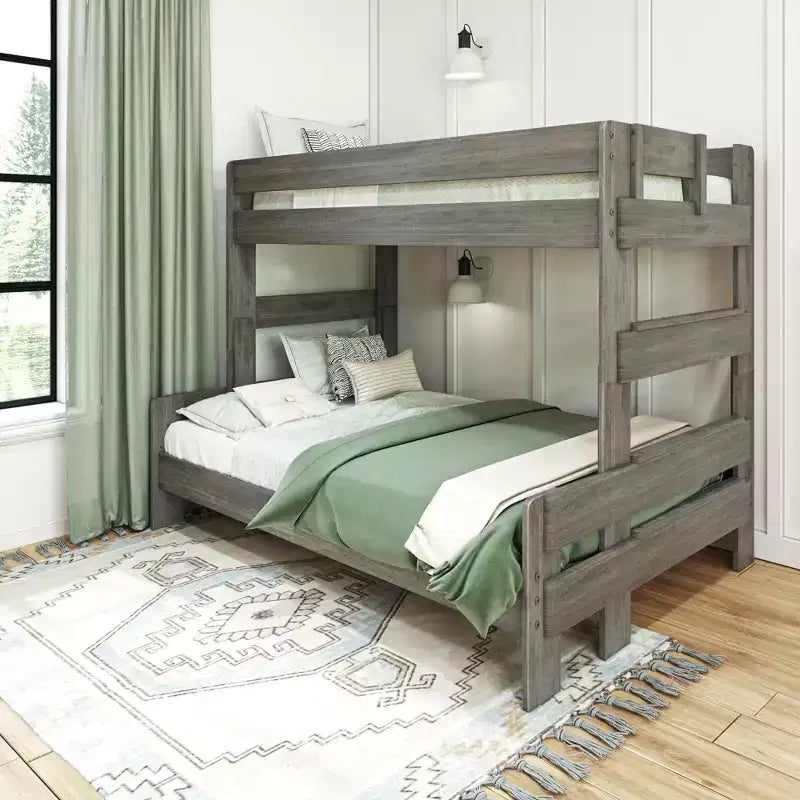 Lits superposés Max & Lily, jumeaux sur lits doubles, lits superposés modernes en bois massif de style ferme pour enfants