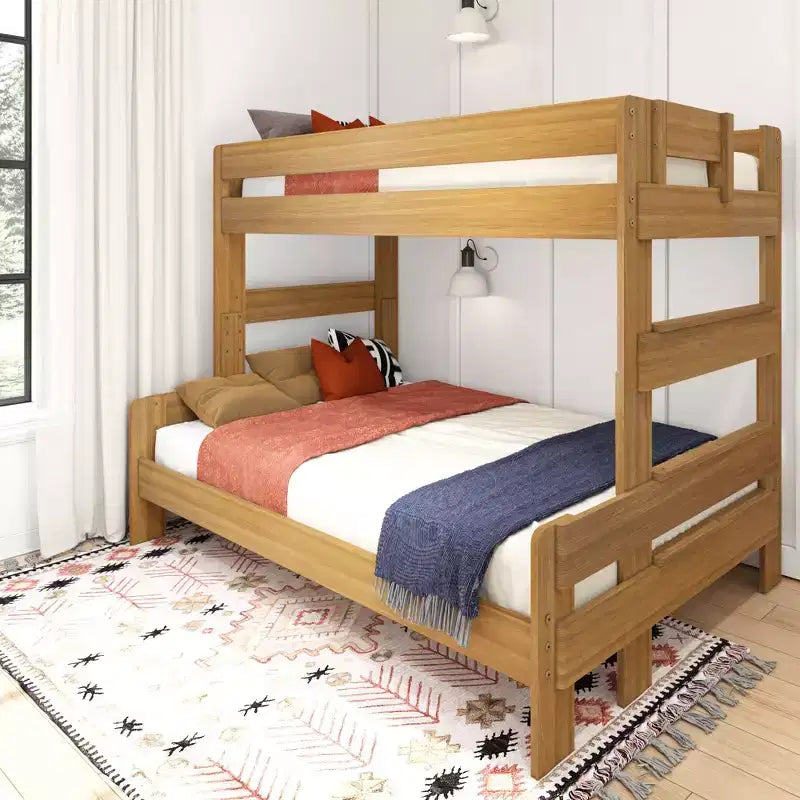Lits superposés Max & Lily, jumeaux sur lits doubles, lits superposés modernes en bois massif de style ferme pour enfants