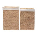 Hastings Home Set of 2 Handmade Wicker Laundry Hampers with Lids (Natural)