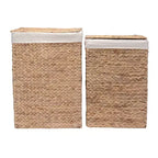 Hastings Home Set of 2 Handmade Wicker Laundry Hampers with Lids (Natural)