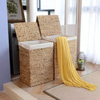 Hastings Home Lot de 2 paniers à linge en osier faits à la main avec couvercles (Naturel)