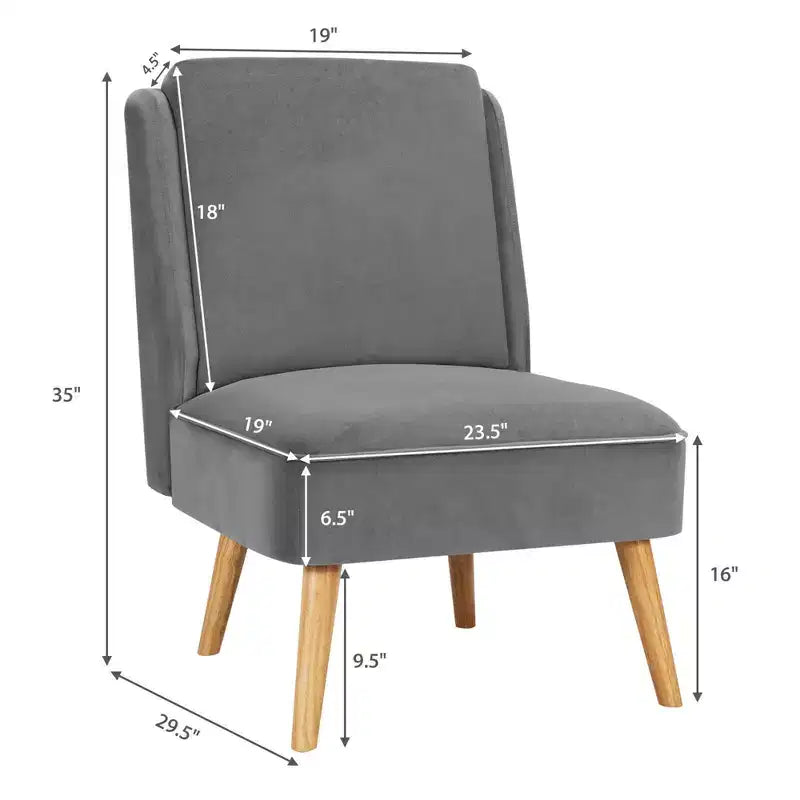Costway Lot de 2 fauteuils d'appoint en velours, fauteuil simple, fauteuil de loisirs avec cadre en bois