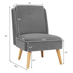 Costway Lot de 2 fauteuils d'appoint en velours, fauteuil simple, fauteuil de loisirs avec cadre en bois
