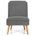 Costway Lot de 2 fauteuils d'appoint en velours, fauteuil simple, fauteuil de loisirs avec cadre en bois