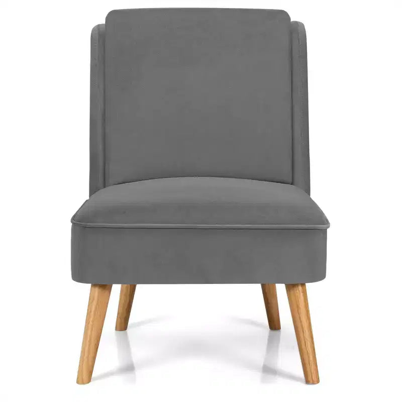 Costway Lot de 2 fauteuils d'appoint en velours, fauteuil simple, fauteuil de loisirs avec cadre en bois