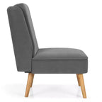 Costway Lot de 2 fauteuils d'appoint en velours, fauteuil simple, fauteuil de loisirs avec cadre en bois
