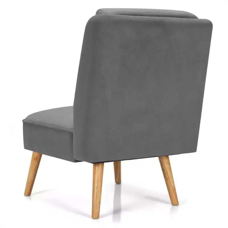 Costway Lot de 2 fauteuils d'appoint en velours, fauteuil simple, fauteuil de loisirs avec cadre en bois