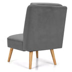 Costway Lot de 2 fauteuils d'appoint en velours, fauteuil simple, fauteuil de loisirs avec cadre en bois
