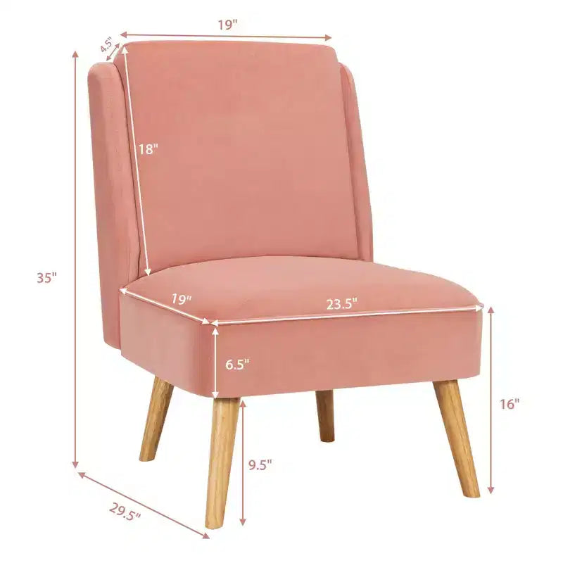 Costway Lot de 2 fauteuils d'appoint en velours, fauteuil simple, fauteuil de loisirs avec cadre en bois
