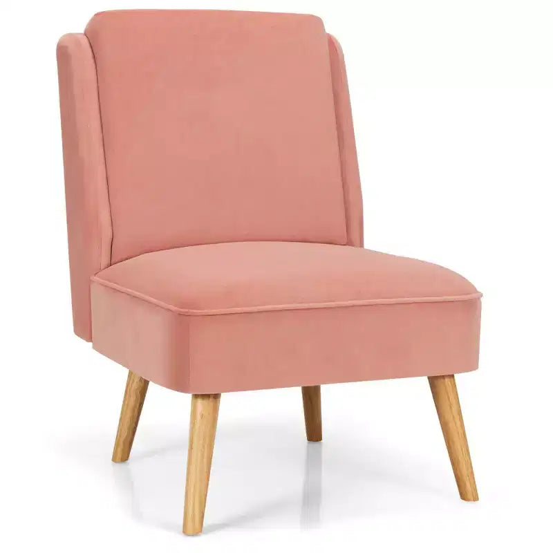Costway Lot de 2 fauteuils d'appoint en velours, fauteuil simple, fauteuil de loisirs avec cadre en bois