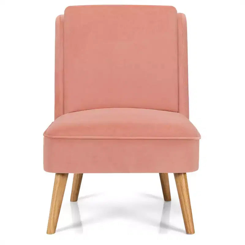 Costway Lot de 2 fauteuils d'appoint en velours, fauteuil simple, fauteuil de loisirs avec cadre en bois