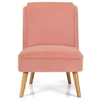 Costway Lot de 2 fauteuils d'appoint en velours, fauteuil simple, fauteuil de loisirs avec cadre en bois
