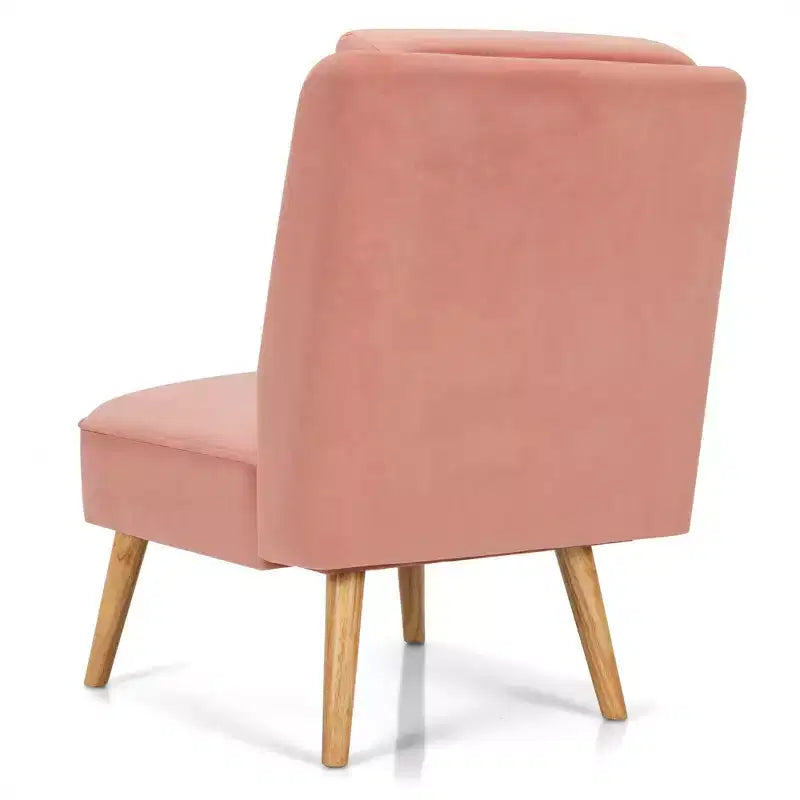 Costway Lot de 2 fauteuils d'appoint en velours, fauteuil simple, fauteuil de loisirs avec cadre en bois