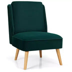 Costway Lot de 2 fauteuils d'appoint en velours, fauteuil simple, fauteuil de loisirs avec cadre en bois