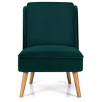 Costway Lot de 2 fauteuils d'appoint en velours, fauteuil simple, fauteuil de loisirs avec cadre en bois