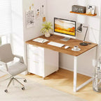 Plateau de table universel Costway pour cadre de bureau standard et debout Noyer