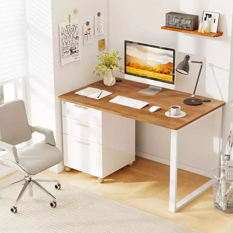 Plateau de table universel Costway pour cadre de bureau standard et debout Noyer