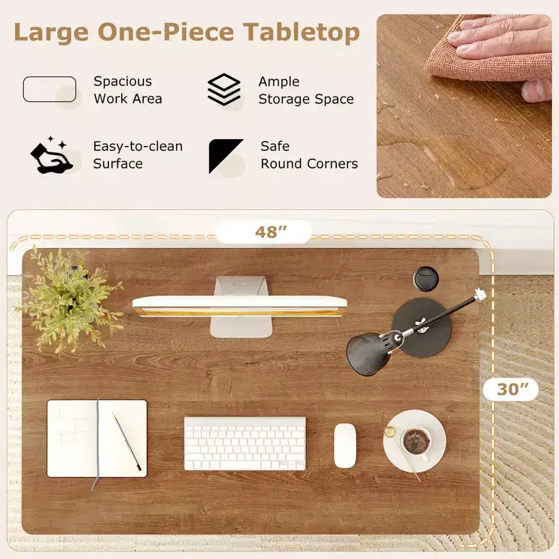 Plateau de table universel Costway pour cadre de bureau standard et debout Noyer