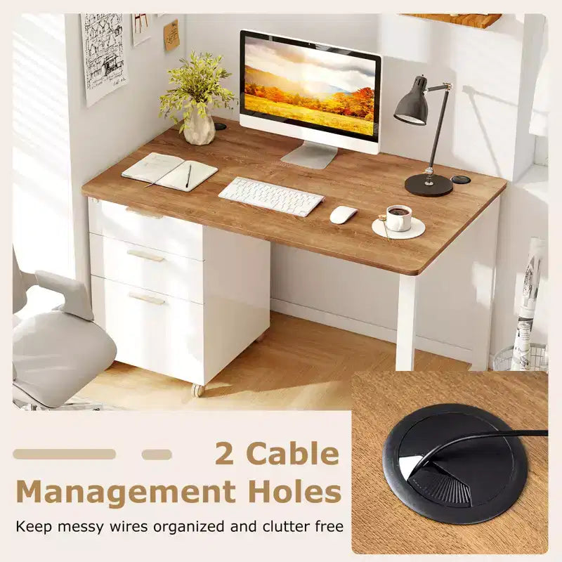 Plateau de table universel Costway pour cadre de bureau standard et debout Noyer