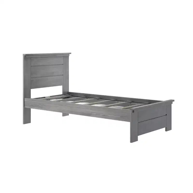Cadre de lit double Max & Lily avec tête de lit à panneaux, lit plateforme moderne en bois massif style ferme