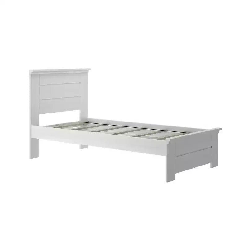 Cadre de lit double Max & Lily avec tête de lit à panneaux, lit plateforme moderne en bois massif style ferme