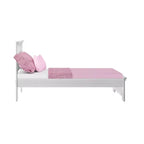 Cadre de lit double Max & Lily avec tête de lit à panneaux, lit plateforme moderne en bois massif style ferme