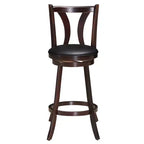 Tabourets de bar pivotants Costway, chaises hauteur bar 75 cm avec pieds en bois d'hévéa