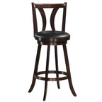 Tabourets de bar pivotants Costway, chaises hauteur bar 75 cm avec pieds en bois d'hévéa
