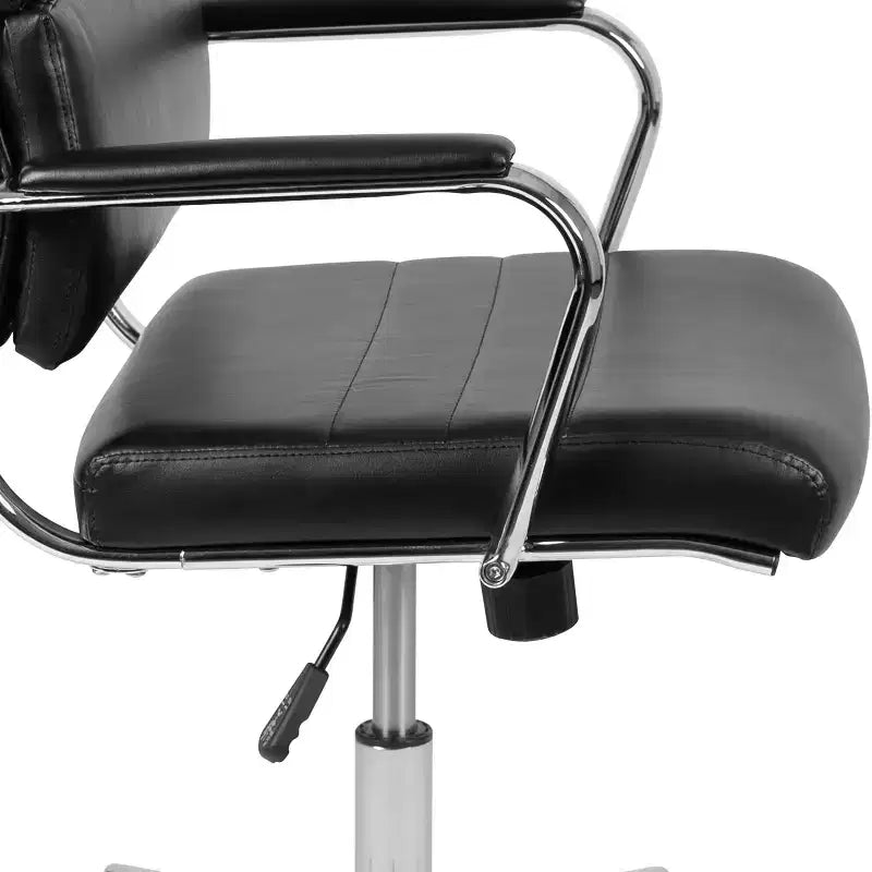 Chaise de bureau ergonomique Merrick Lane à dossier haut avec accoudoirs rembourrés en métal, chaise de bureau pivotante de direction