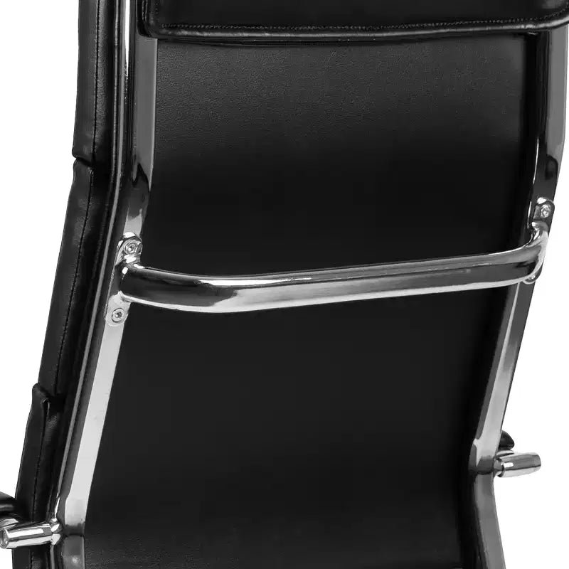 Chaise de bureau ergonomique Merrick Lane à dossier haut avec accoudoirs rembourrés en métal, chaise de bureau pivotante de direction