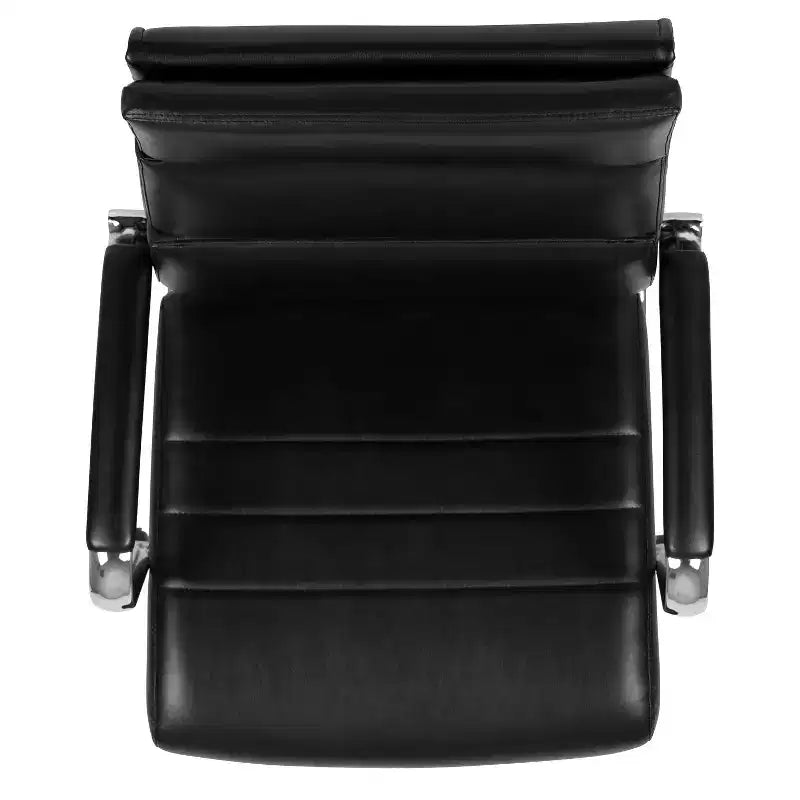 Chaise de bureau ergonomique Merrick Lane à dossier haut avec accoudoirs rembourrés en métal, chaise de bureau pivotante de direction