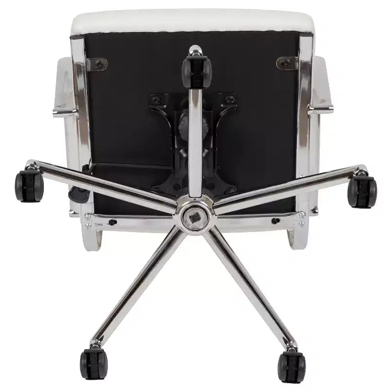 Chaise de bureau ergonomique Merrick Lane à dossier haut avec accoudoirs rembourrés en métal, chaise de bureau pivotante de direction