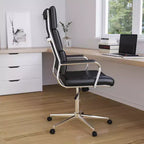 Chaise de bureau ergonomique Merrick Lane à dossier haut avec accoudoirs rembourrés en métal, chaise de bureau pivotante de direction