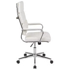 Chaise de bureau ergonomique Merrick Lane à dossier haut avec accoudoirs rembourrés en métal, chaise de bureau pivotante de direction