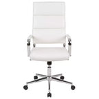 Chaise de bureau ergonomique Merrick Lane à dossier haut avec accoudoirs rembourrés en métal, chaise de bureau pivotante de direction