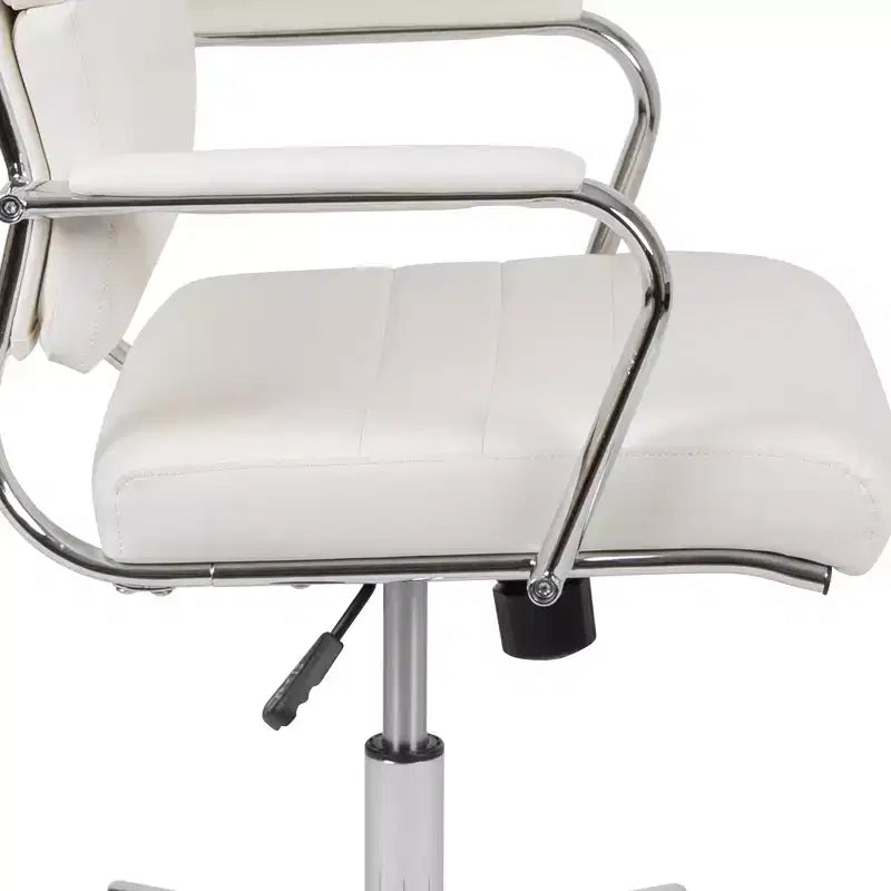 Chaise de bureau ergonomique Merrick Lane à dossier haut avec accoudoirs rembourrés en métal, chaise de bureau pivotante de direction