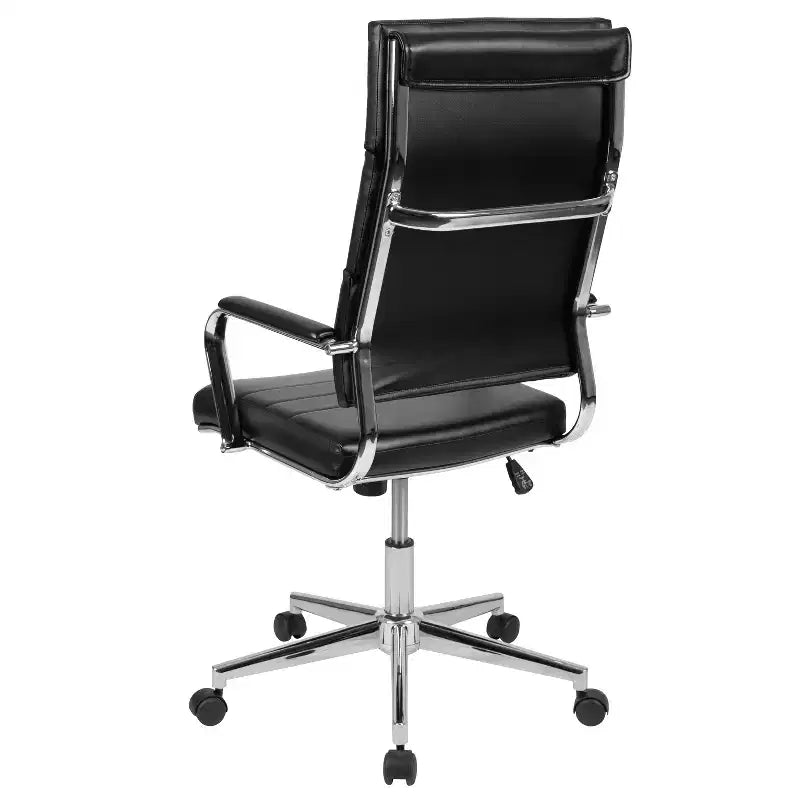 Chaise de bureau ergonomique Merrick Lane à dossier haut avec accoudoirs rembourrés en métal, chaise de bureau pivotante de direction