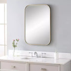 Miroir mural rectangulaire Uttermost, miroir d'appoint moderne avec cadre en fer doré antique biseauté, 51,4 cm de large, pour salle de bain, chambre, maison